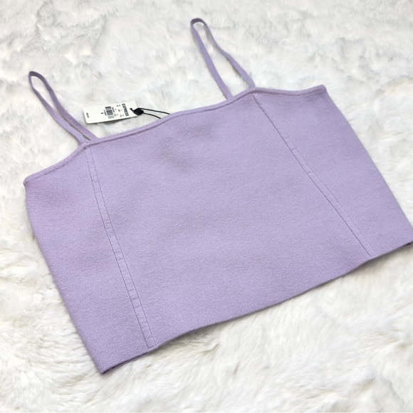 Express Tops - NWT EXPRESS CROPPED SQUARE NECK SWEATER CAMI